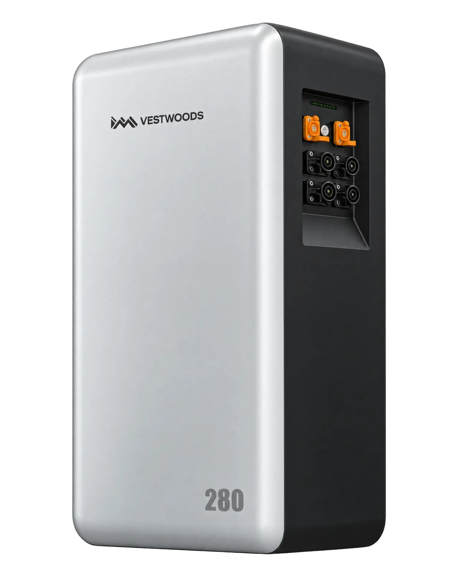 Vista de la batería Vestwoods VE51280W con detalle de sus terminales y conexiones laterales